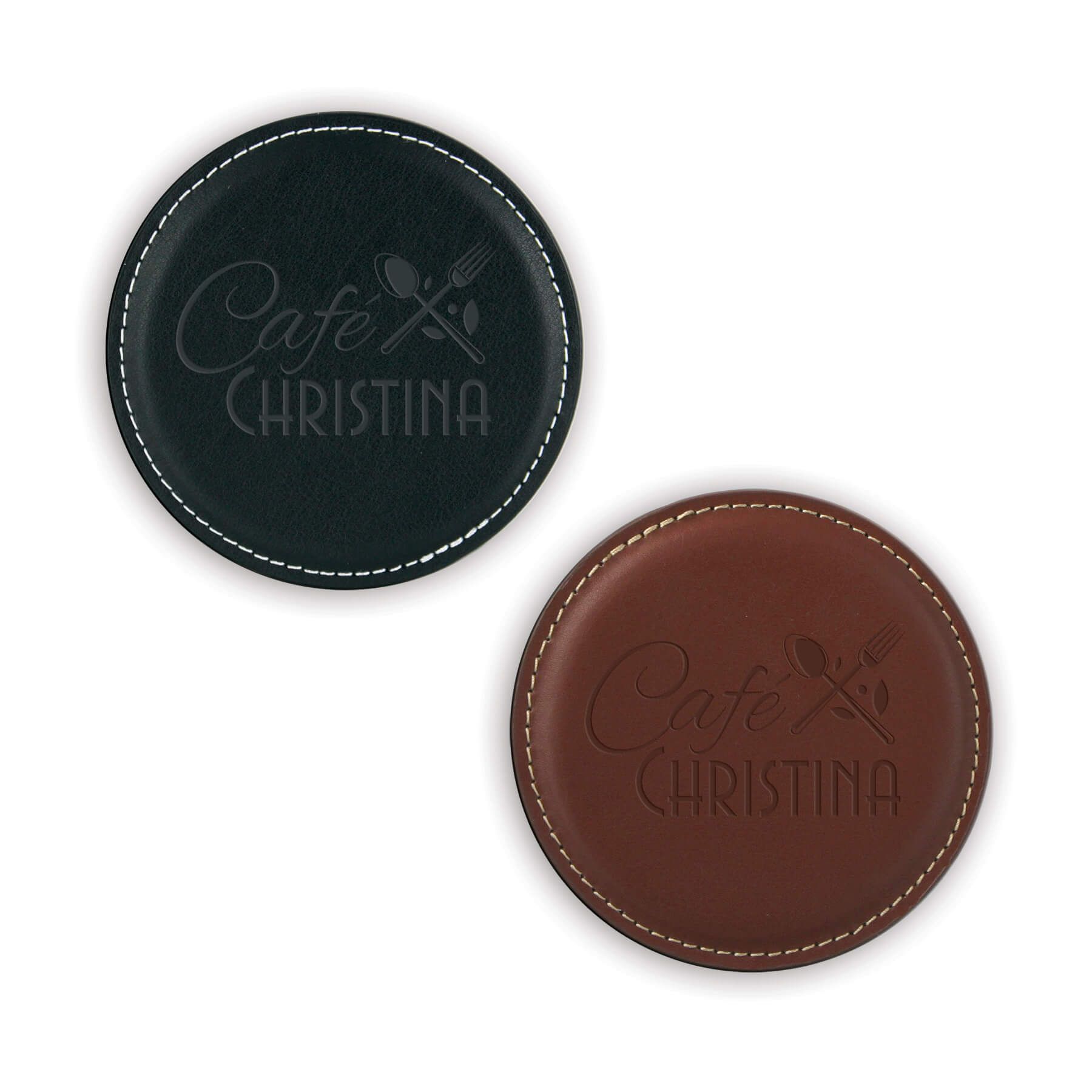 Vintage Leather Round Coaster 6