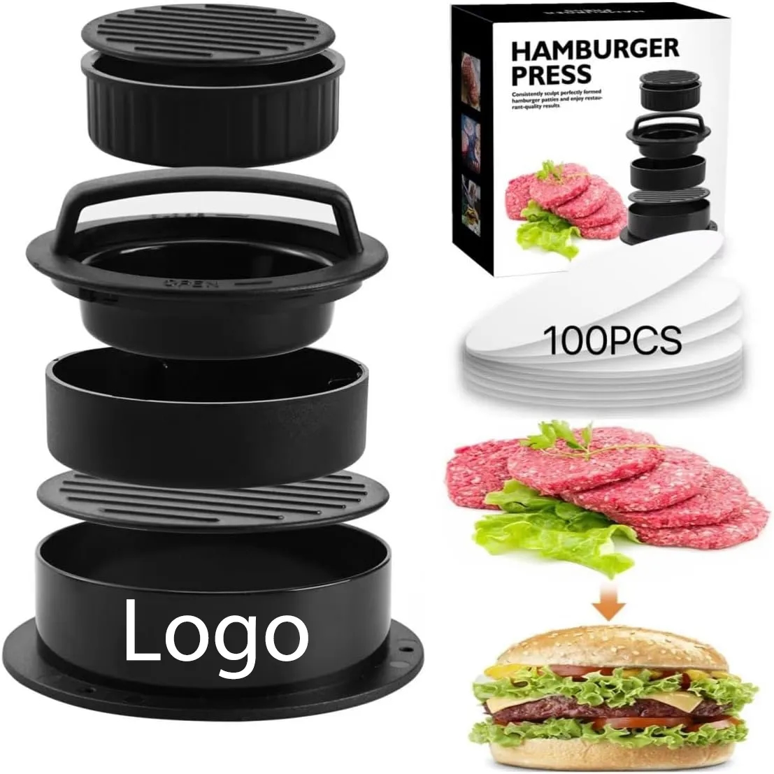 Non-StickMeat Beef Veggie Hamburger Mold 7