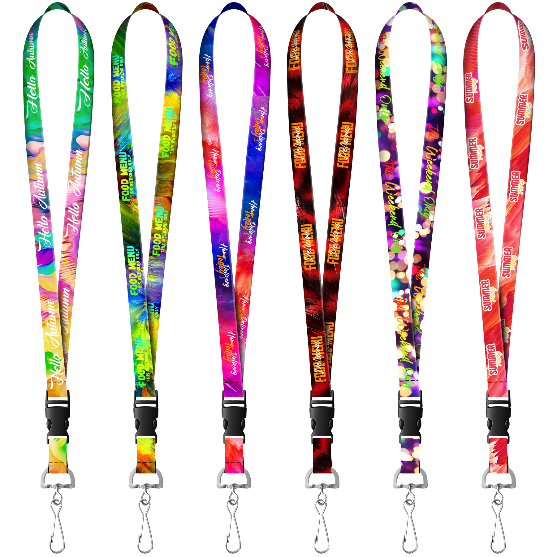 Custom Heat Transfer Lanyard With J-Hook 1