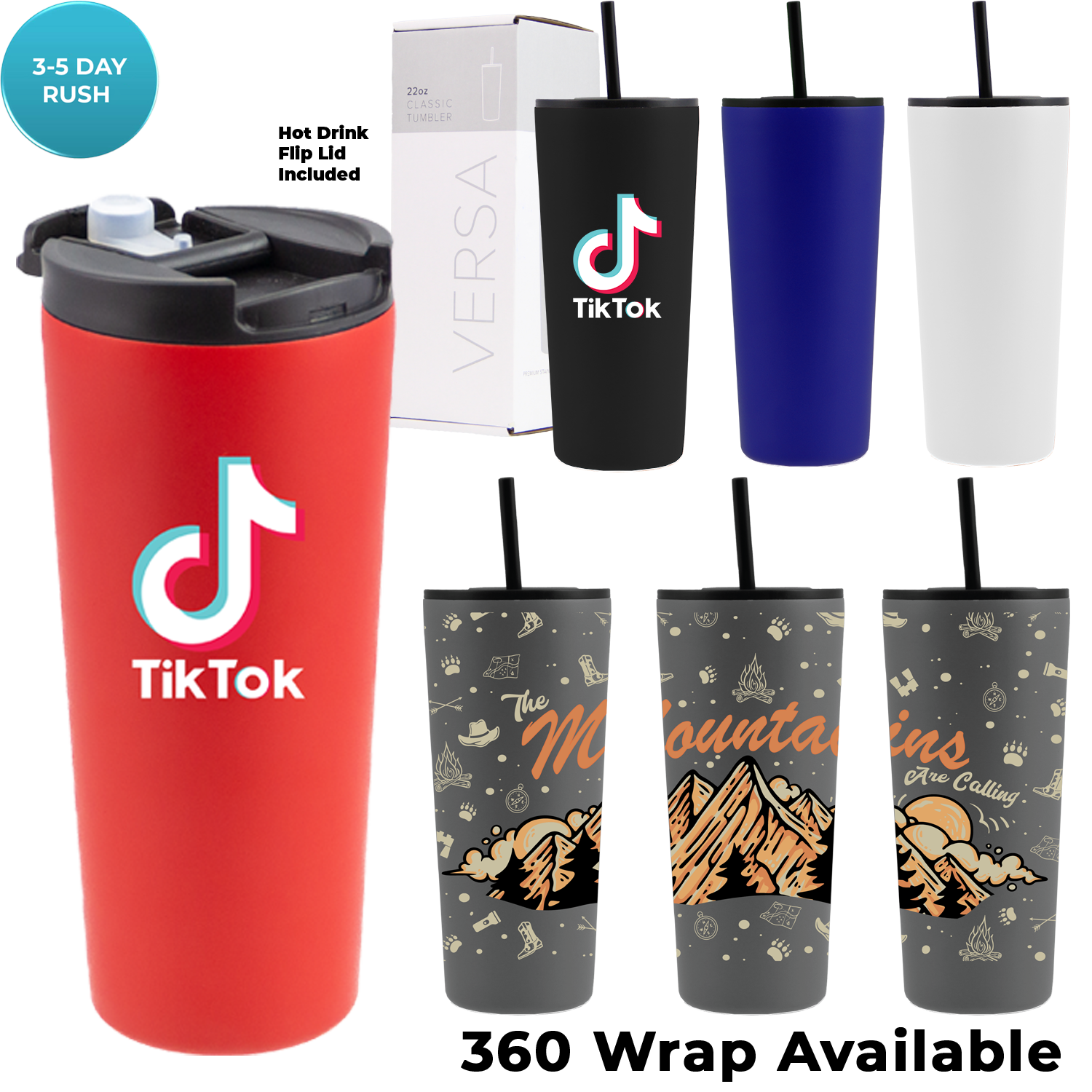 22 oz Powder Coated Tumbler With hot/cold Lid 1