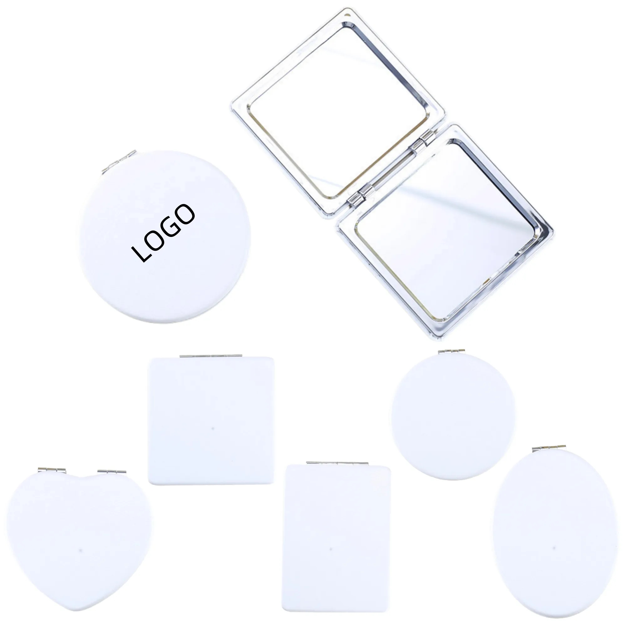 PU Leather Portable Folding Double-Sided Makeup Mirror 2