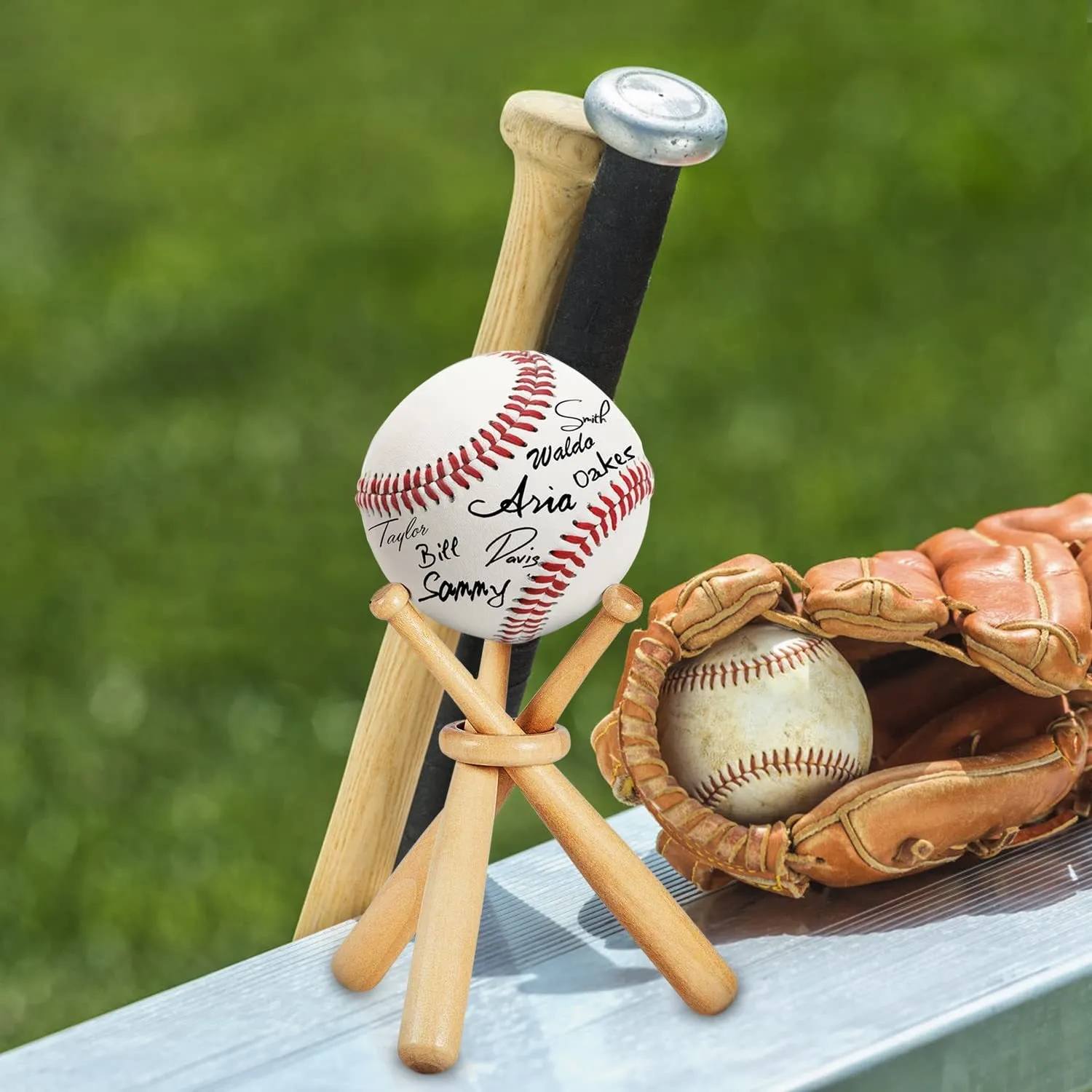 Creative Wooden Baseball Holder 3