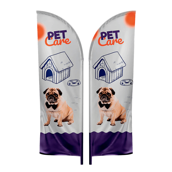 IMPORT 10' Double-Sided Feather Flag with Ground Spike 1