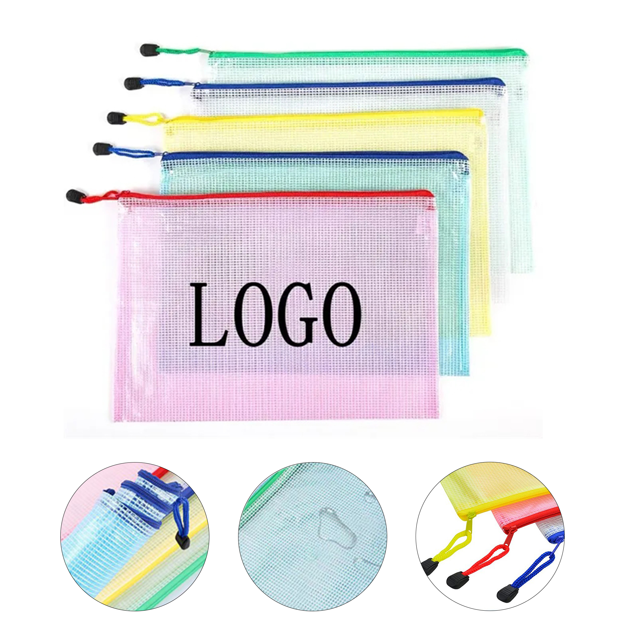 Waterproof Zipper File Bag for Documents Storage Bag A4 6
