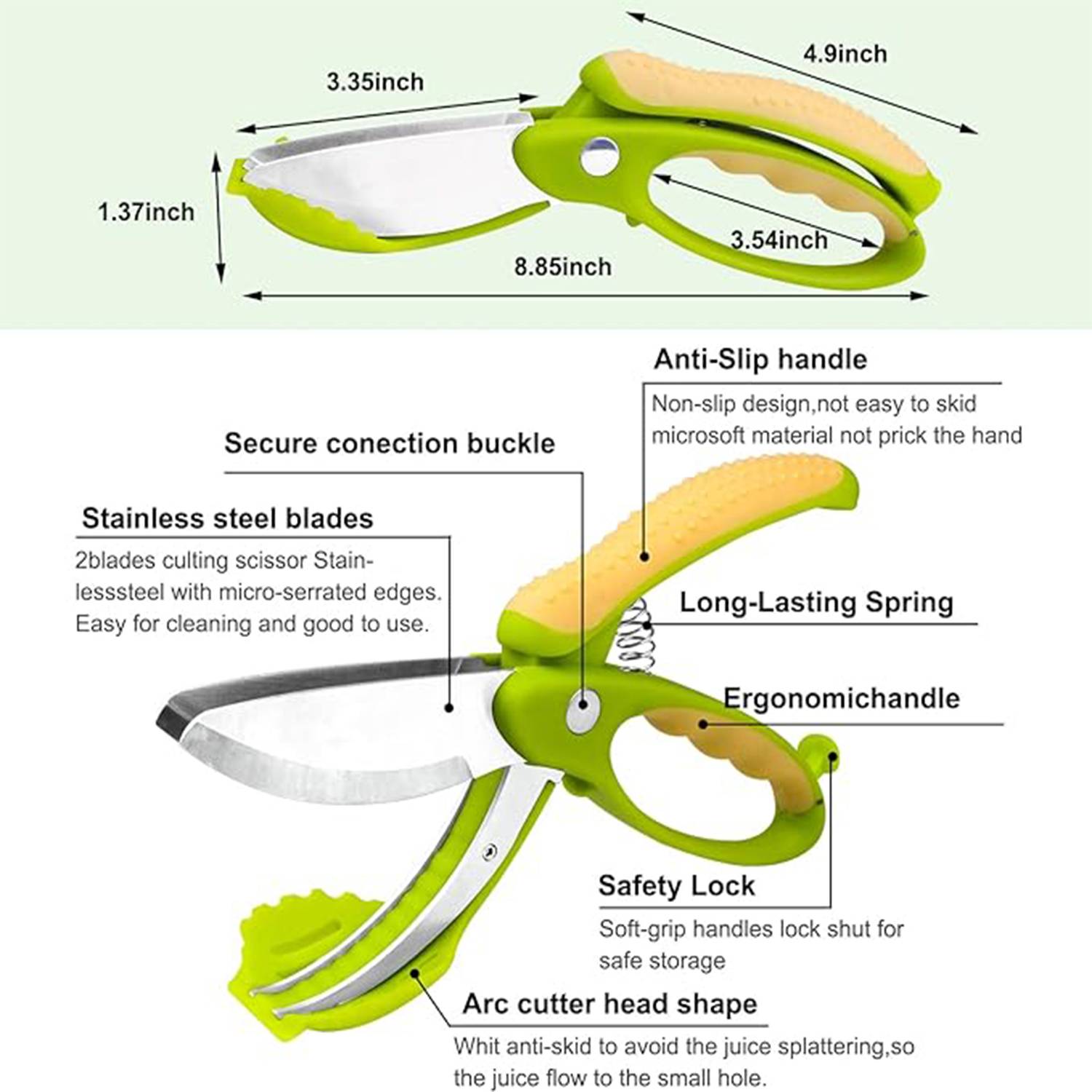 Multifunctional Stainless Steel Salad Scissors 1