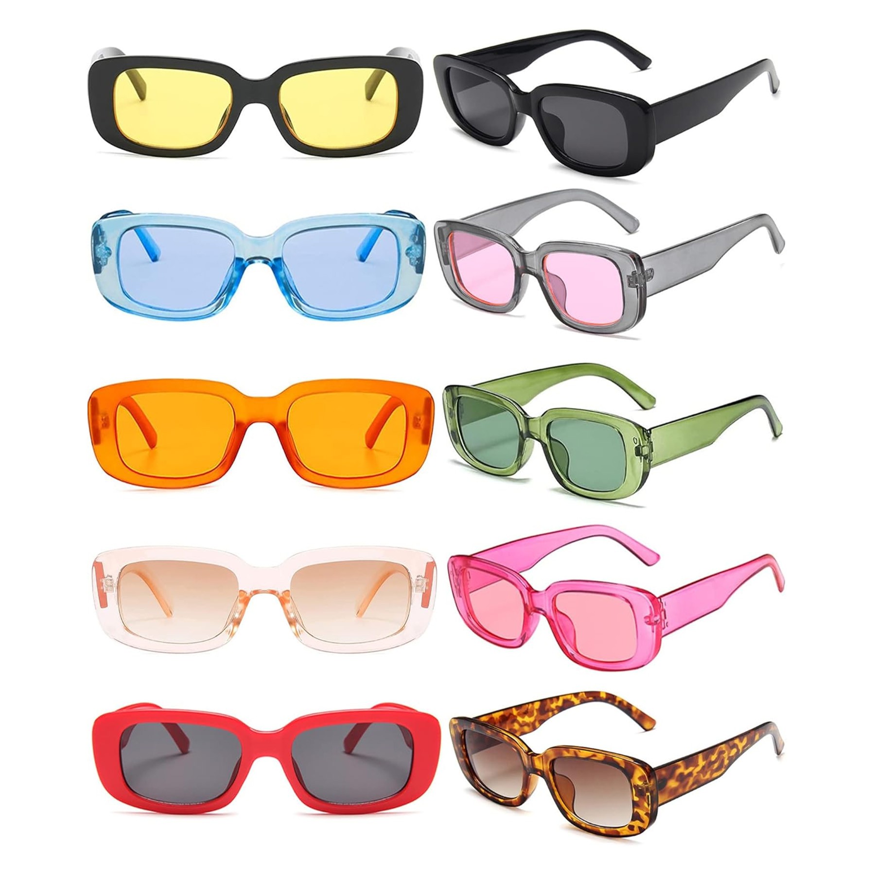 Retro Rectangle Narrow Square Frame Sunglasses 4