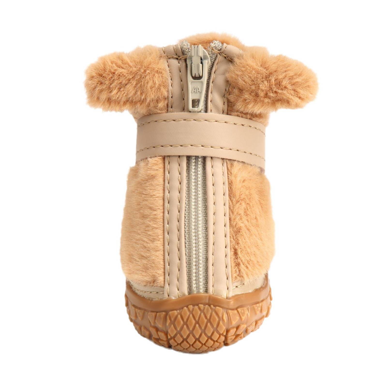 Winter plush dog shoes 1