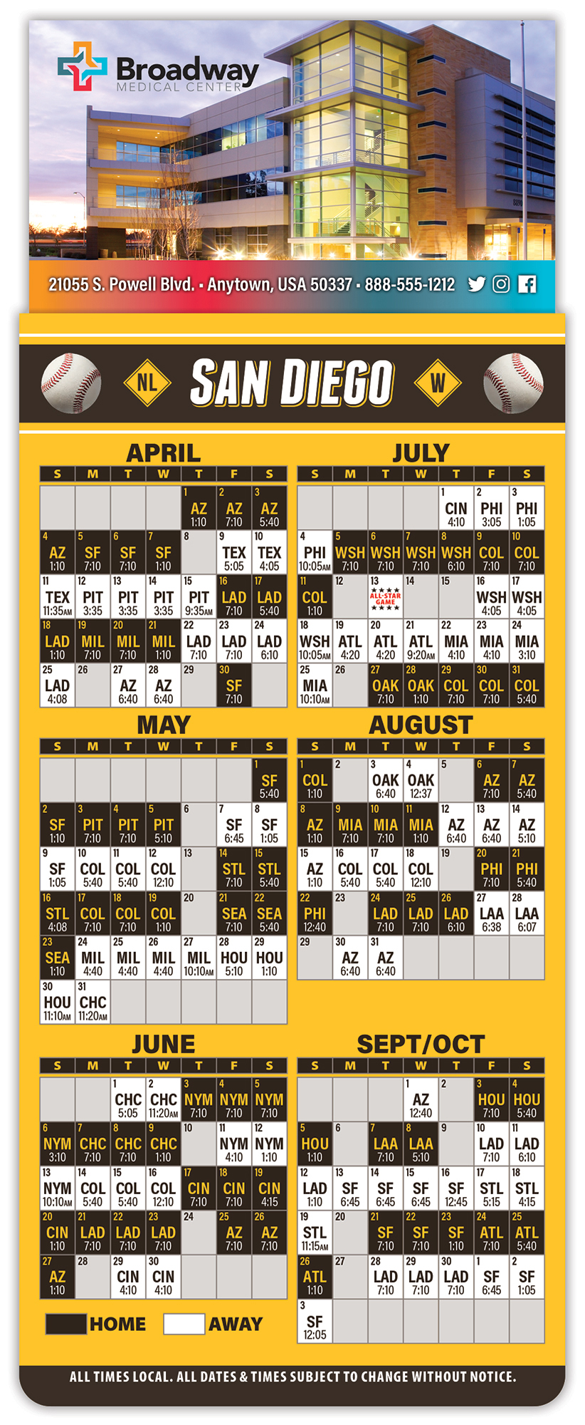 Magna-Card Business Card Magnet - Baseball Schedules (3.5 x 9) 1