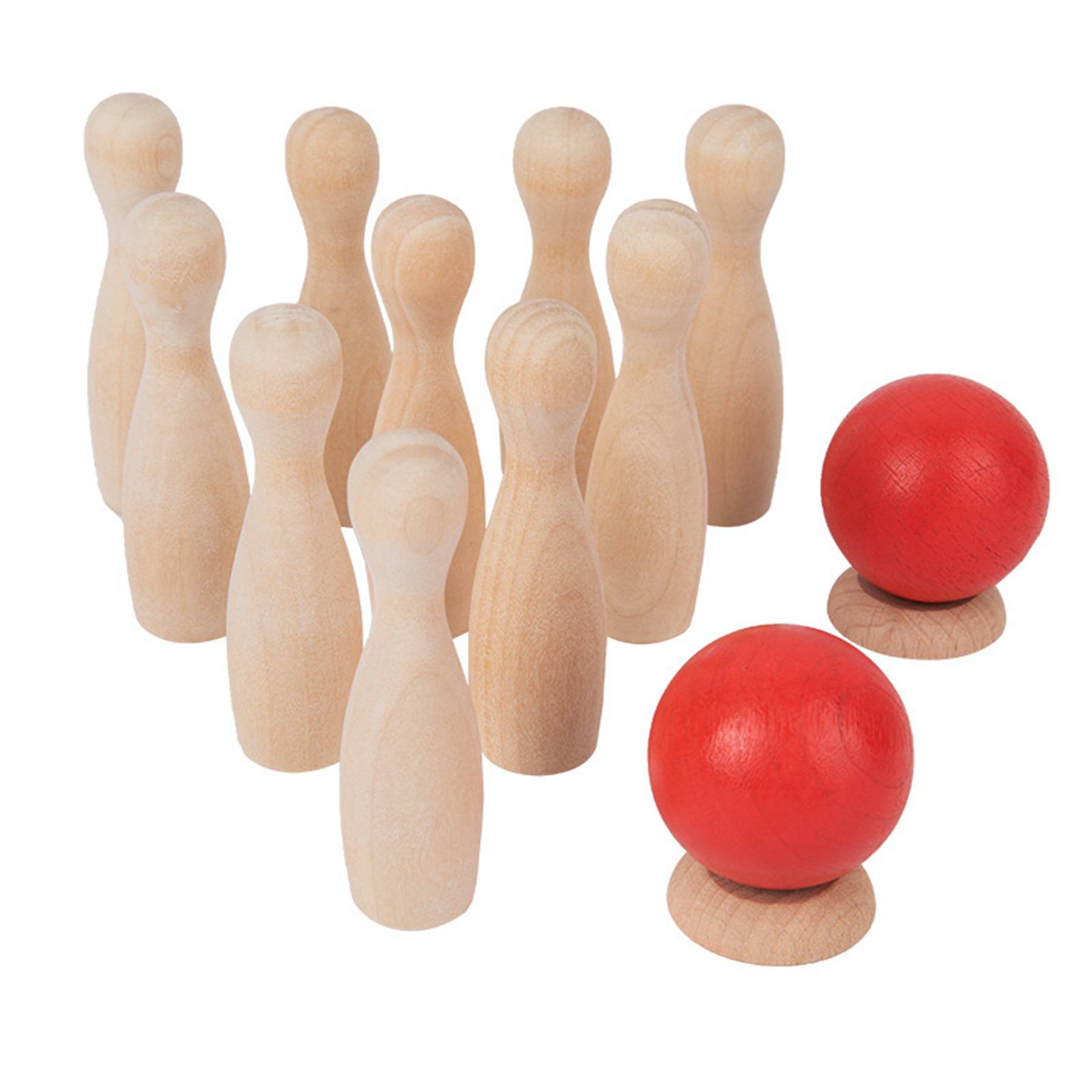 Wooden Educational Games Indoor and Outdoor Bowling Toys 2