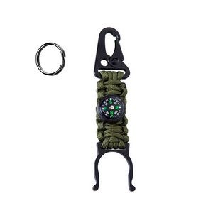 Handmade Paracord Survival Key Chain With Compass And Bottle Holder 17