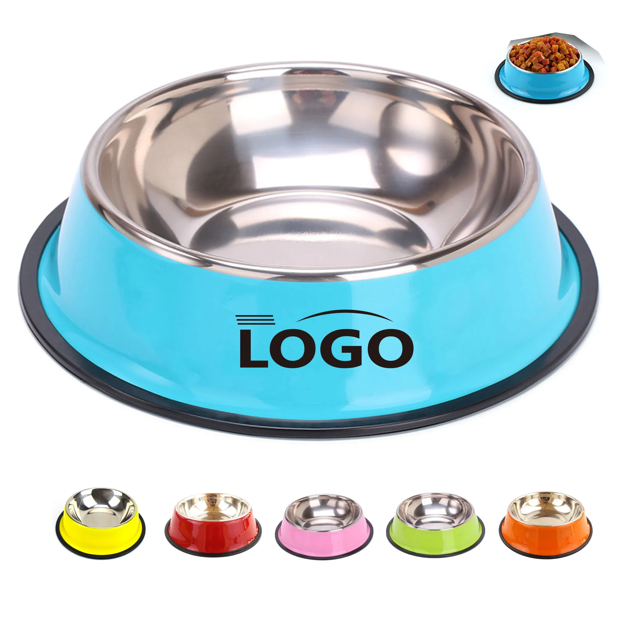 16cm Colorful Steel Pet Treat Bowl Food Tray
