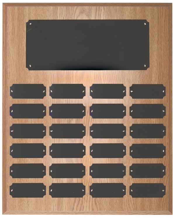 24 Plate Oak Finish Perpetual Plaques 1