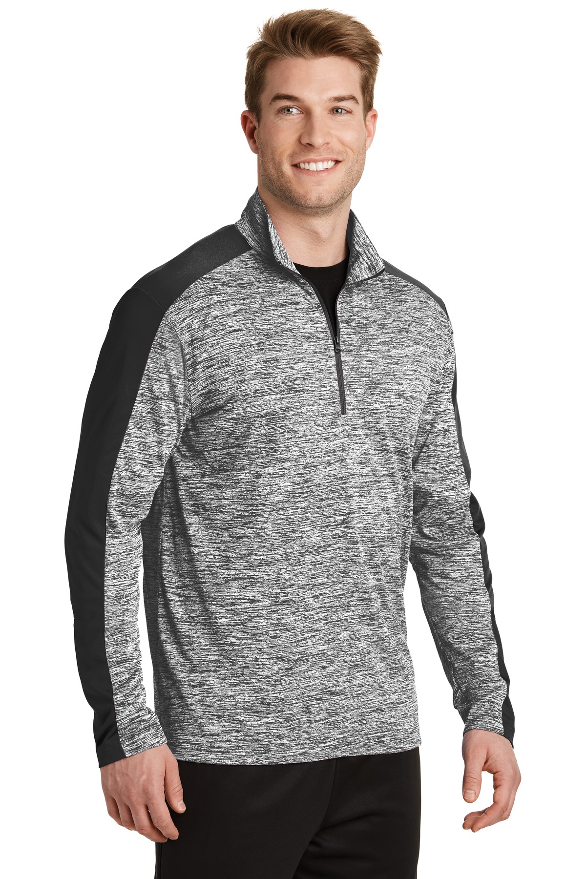 PosiCharge Electric Heather Colorblock 1/4-Zip Pullover