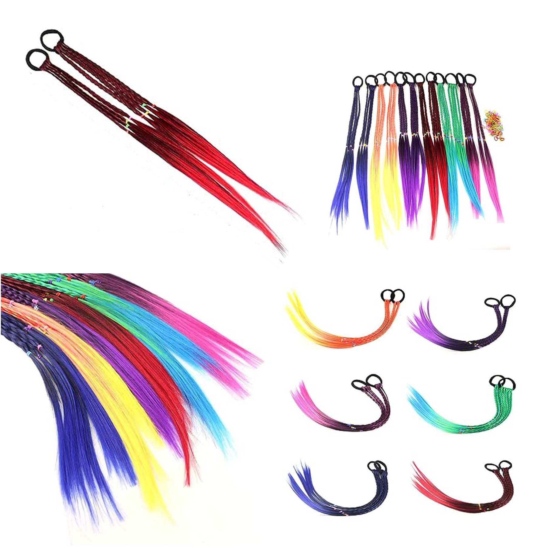 12 Pcs Women Kids Headbands Rubber Bands Girls Hair Extensions Accessories 2