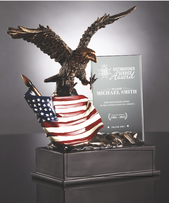 Eagle With Flag And Glass 3