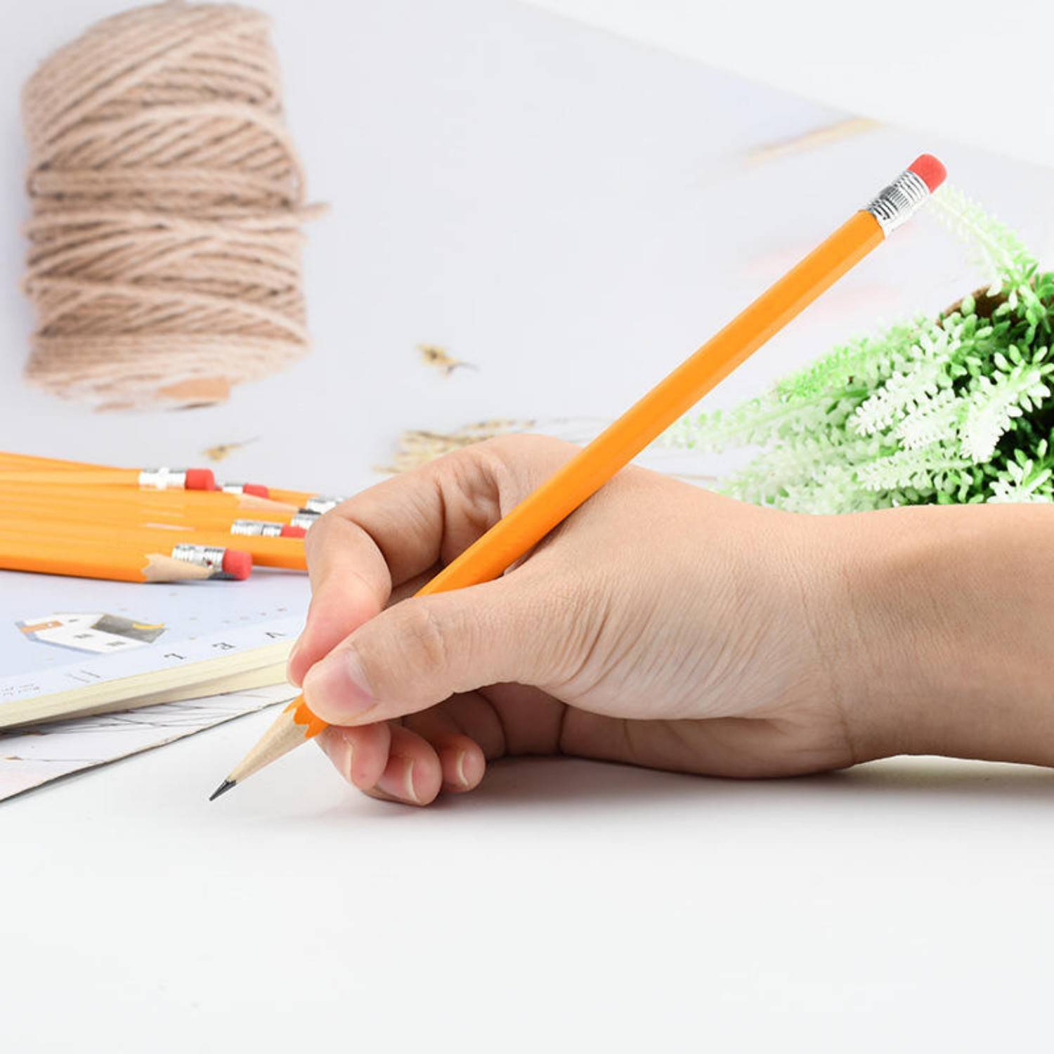 Multifunction Writing Wooden HB Pencils w/ Eraser 7