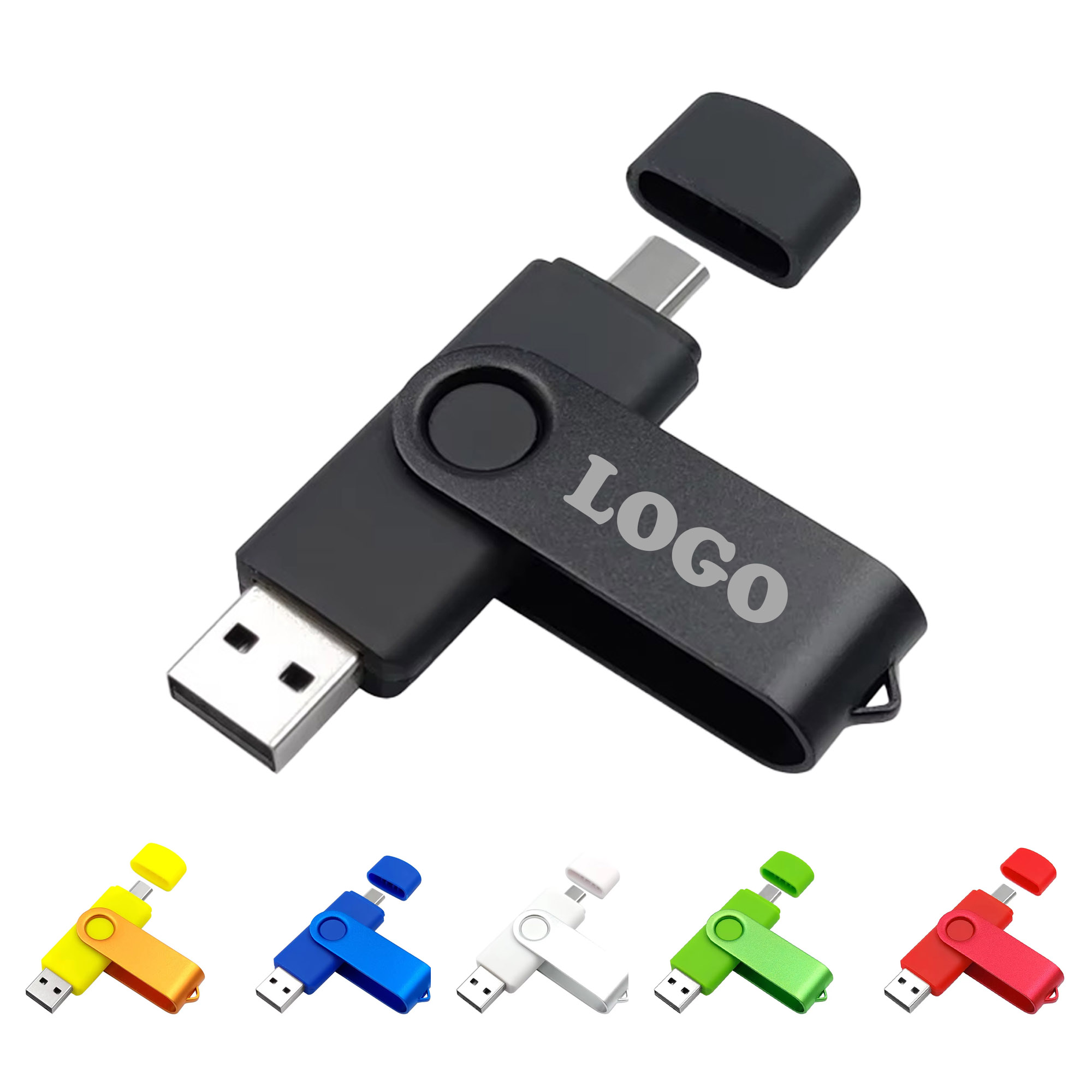 MOQ 30 pcs 32GB Rotating USB-C Flash Drive 2