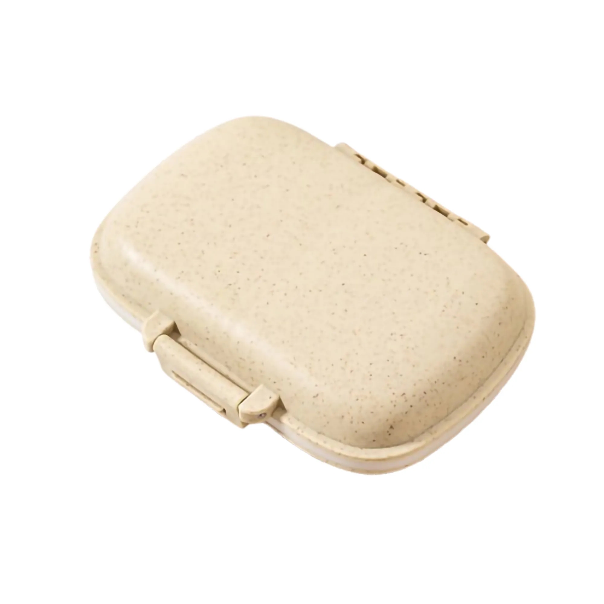 Mini Travel 8 Compartments Eco Wheat Straw Daily Pill Box 3