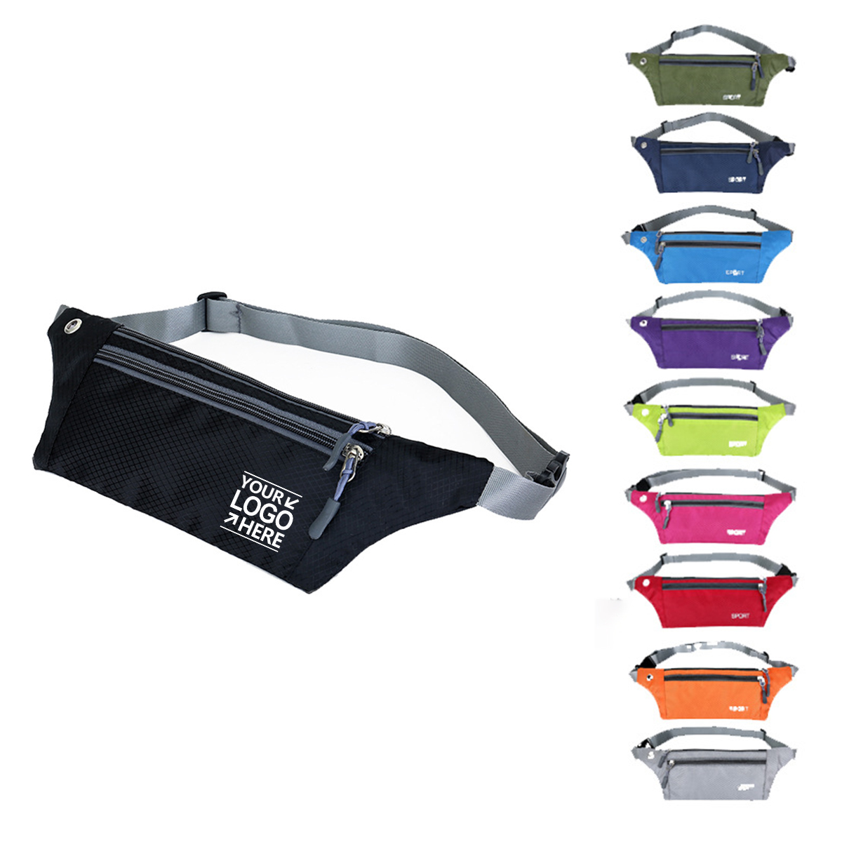 Polyester Water Resistant Waist Sports Bag 2