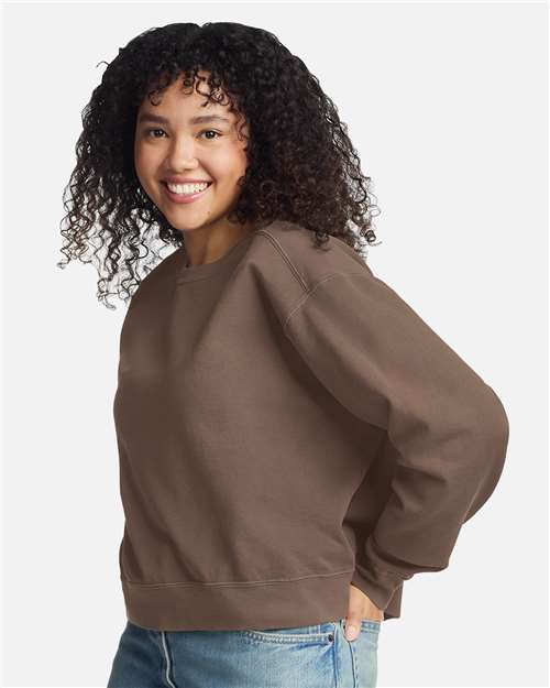 Women's Garment-Dyed Mid-Length Crewneck Sweatshirt - 1566L 22