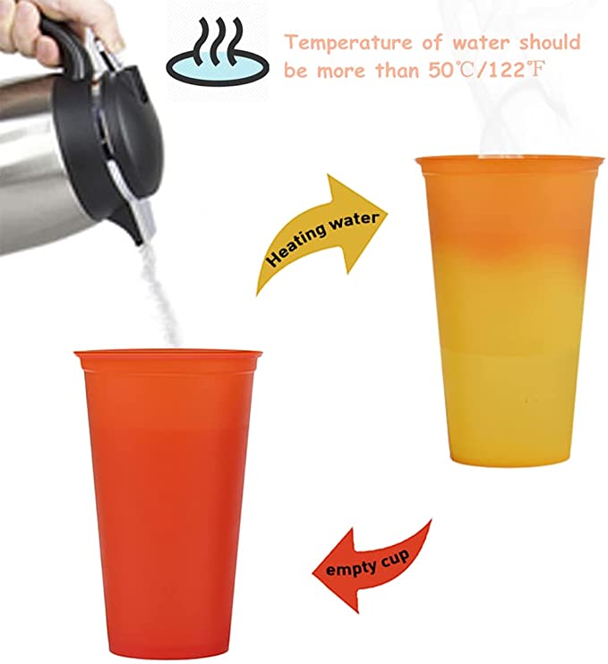 16 oz Hot Color Changing Cups w/ Lid 8