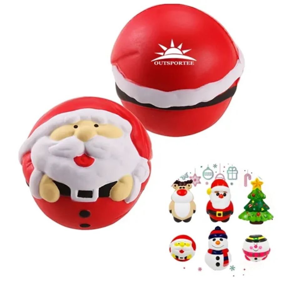 2.4'' PU Foam Santa Claus Ball Stress Reliever Christmas 1