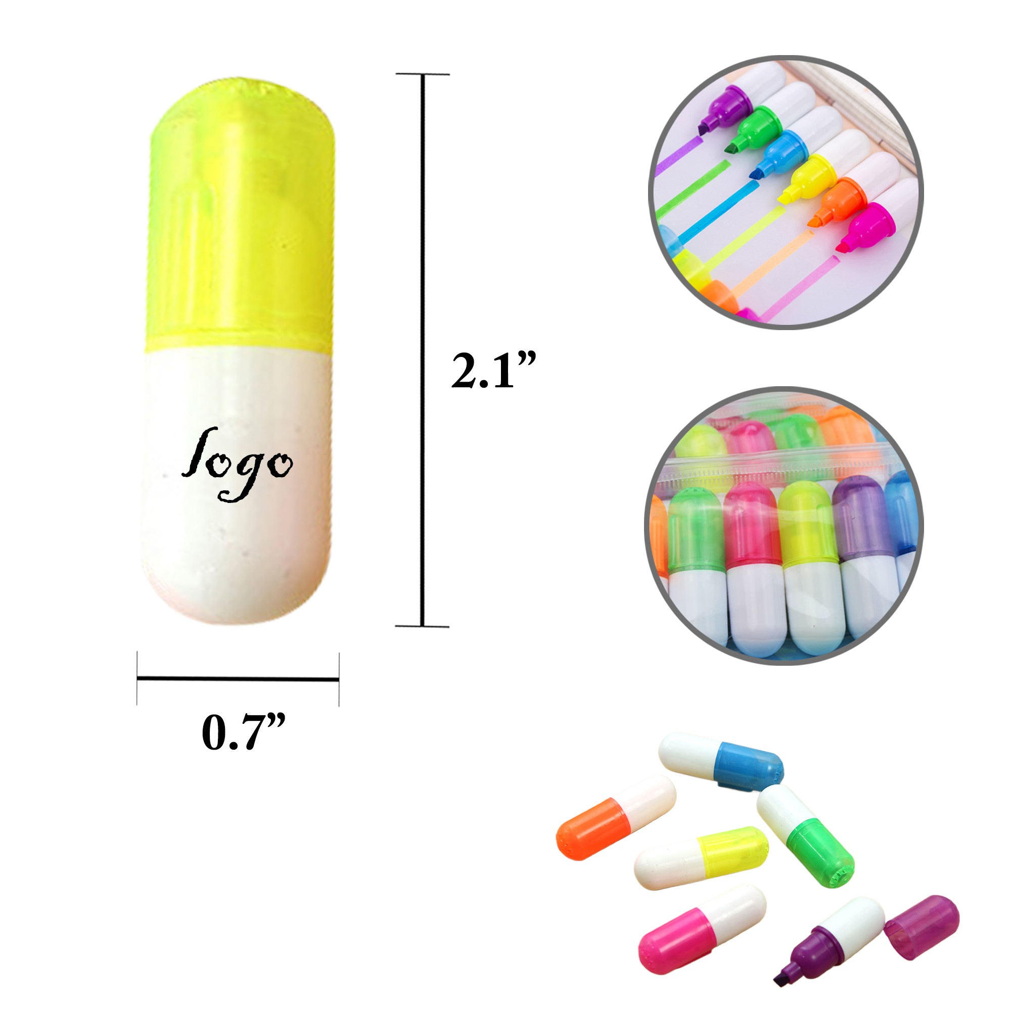 MOQ25 Cute Candy Mini Highlighter Set 1