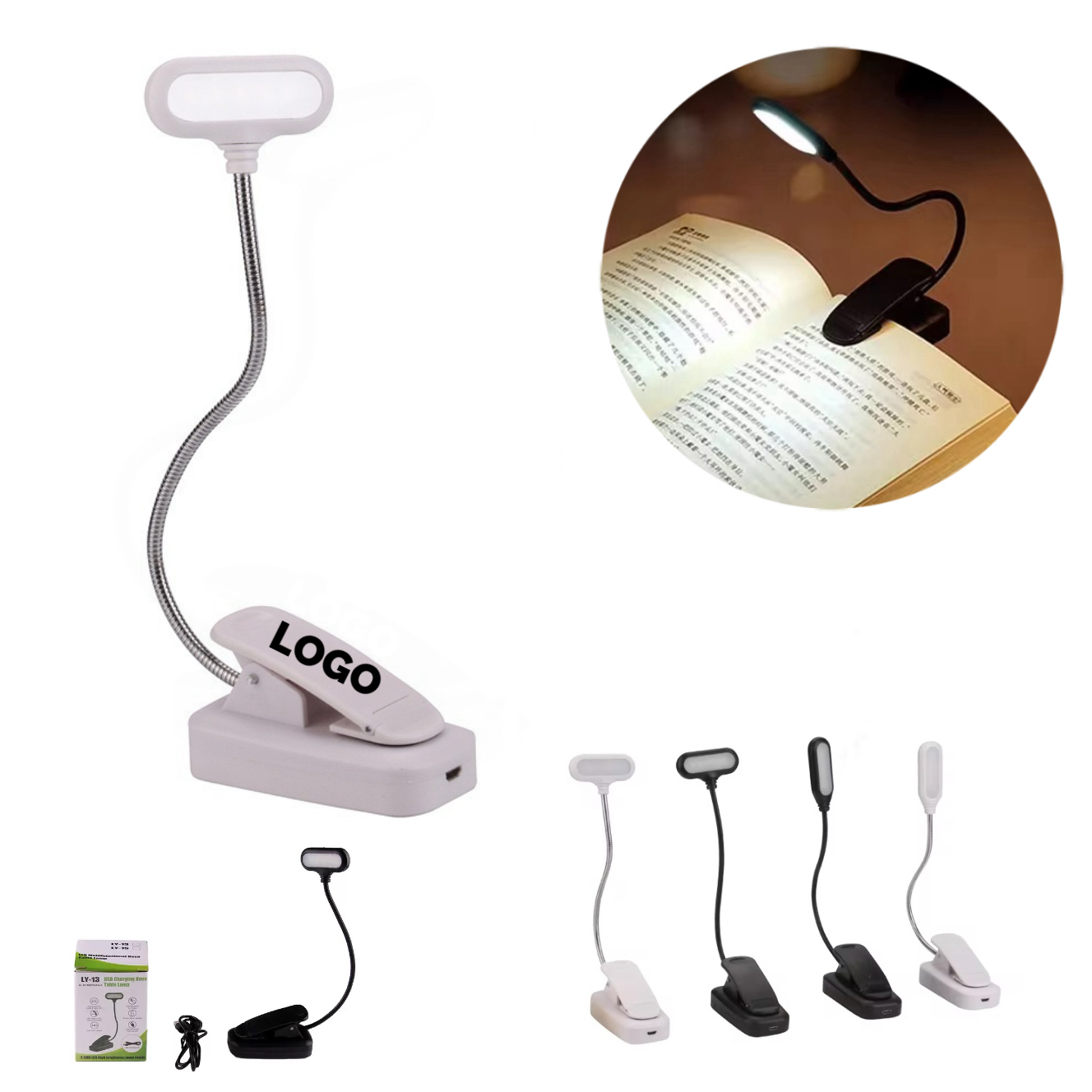 MOQ 10 pcs USB Rechargeable Book Lamp 2