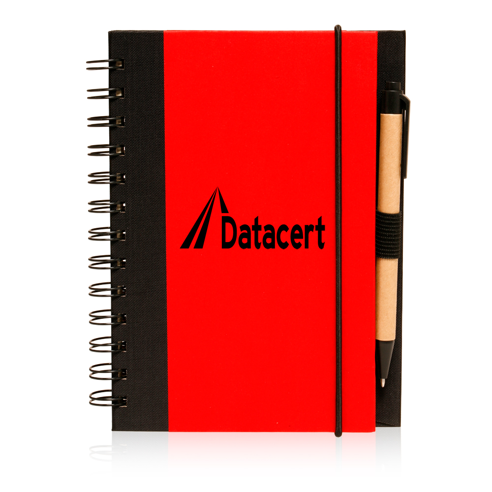 Eco Friendly Spiral Notebook with Pen - 5" W x 7" H 18