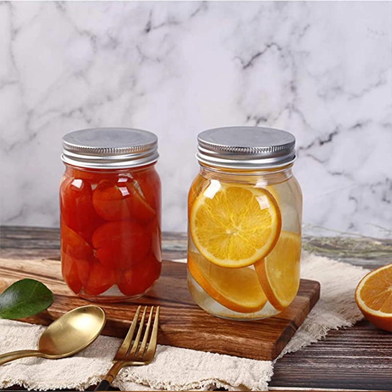Clear 16Oz Glass Jars With Lids 5