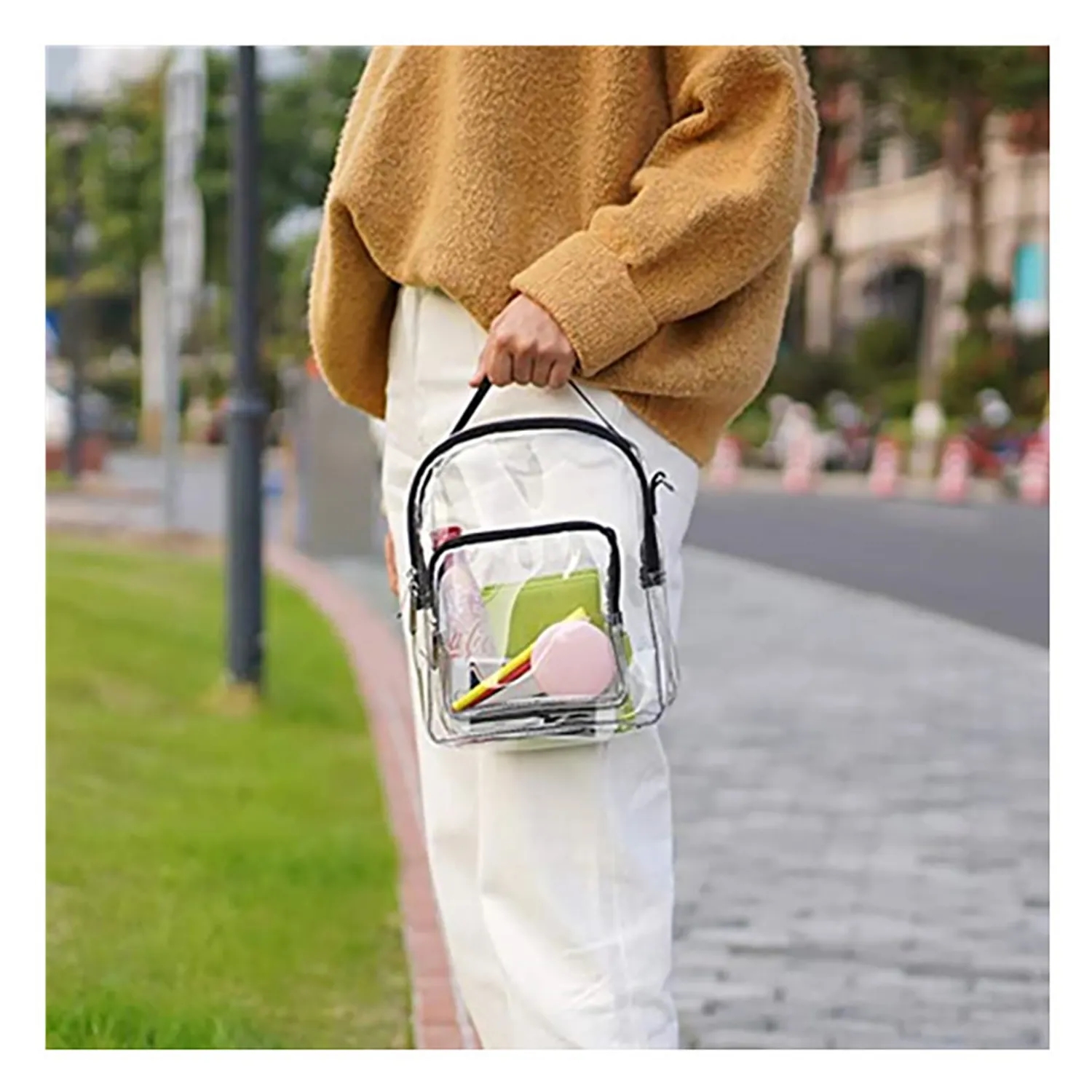 Womens Transparent Clutch Clear Purse 6