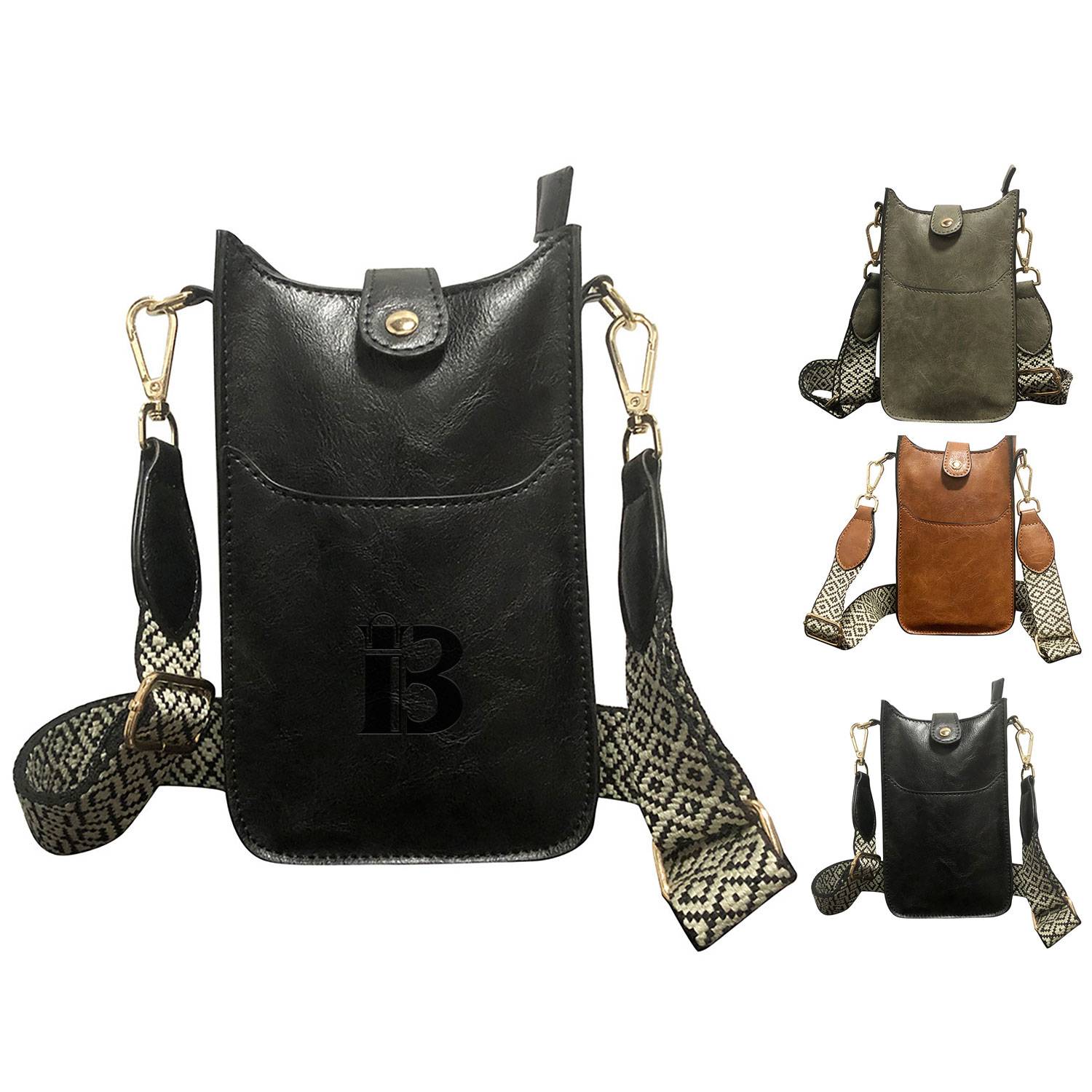 Retro vertical shoulder cell phone bag