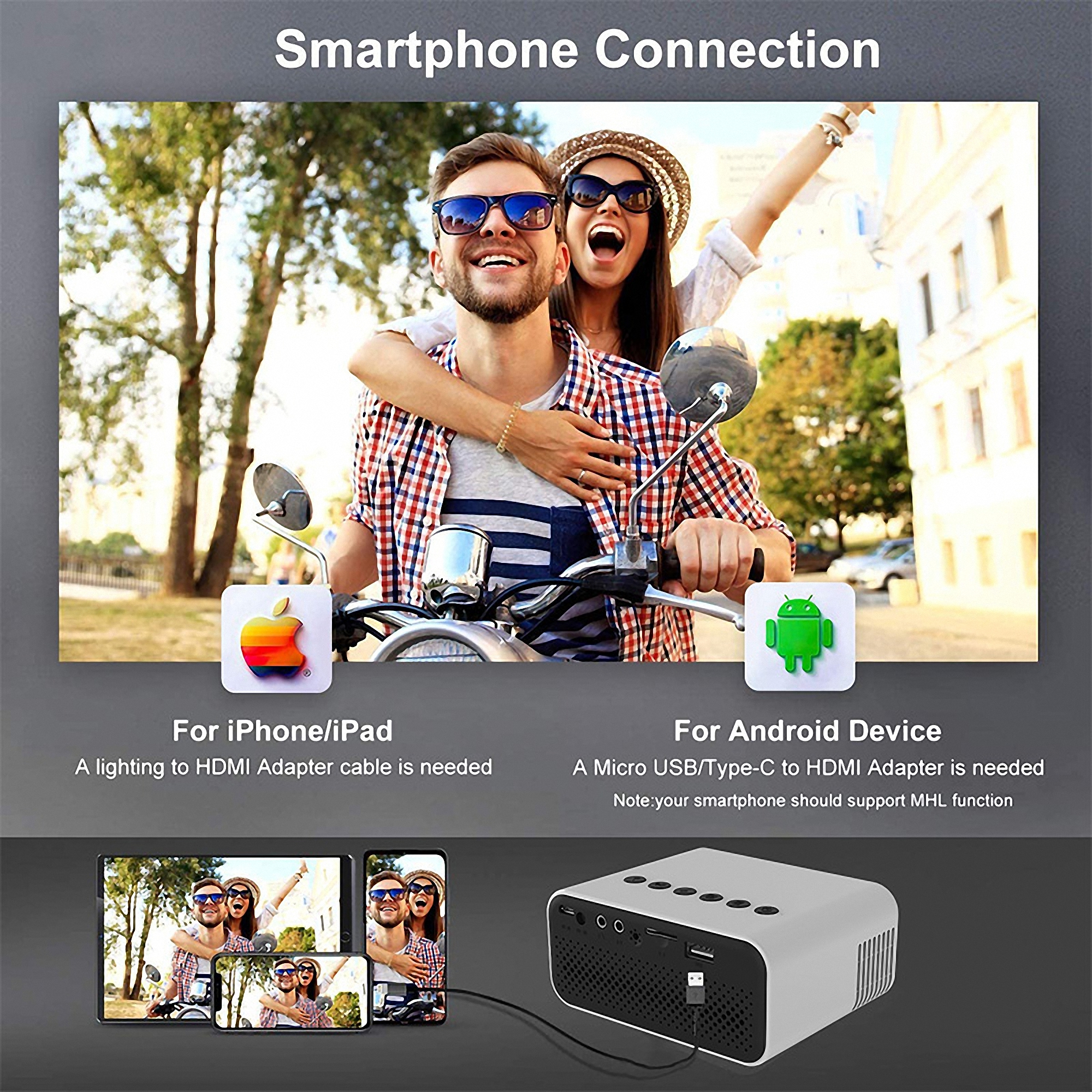 Compact Smart LED Home Theater Projector 2