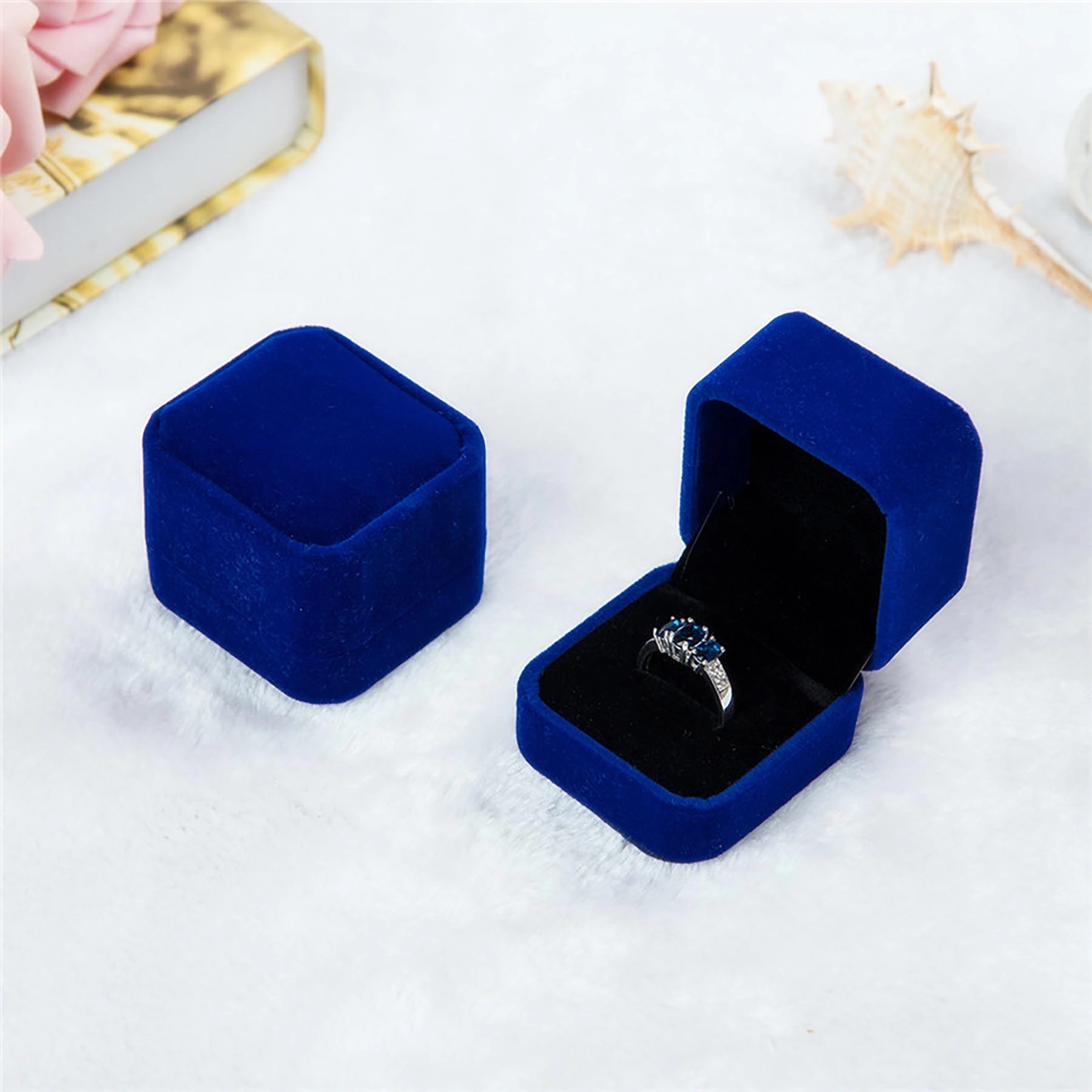 Velvet Ring Gift Boxes Jewelry Display 6