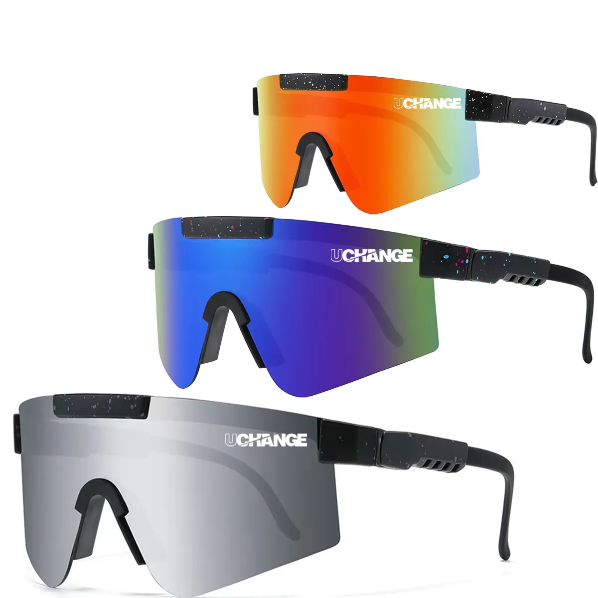 Wraparound Sport Sunglasses with Mirrored Lenses 2