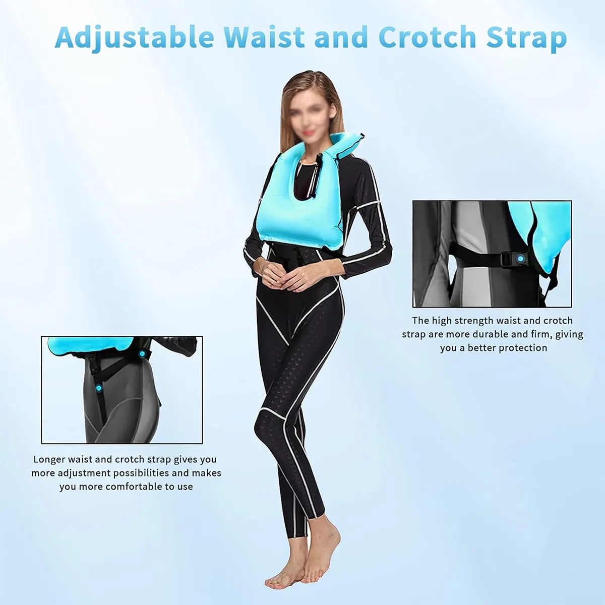 Durable Adjustable Diving Swimming Inflatable Snorkel Vest 2