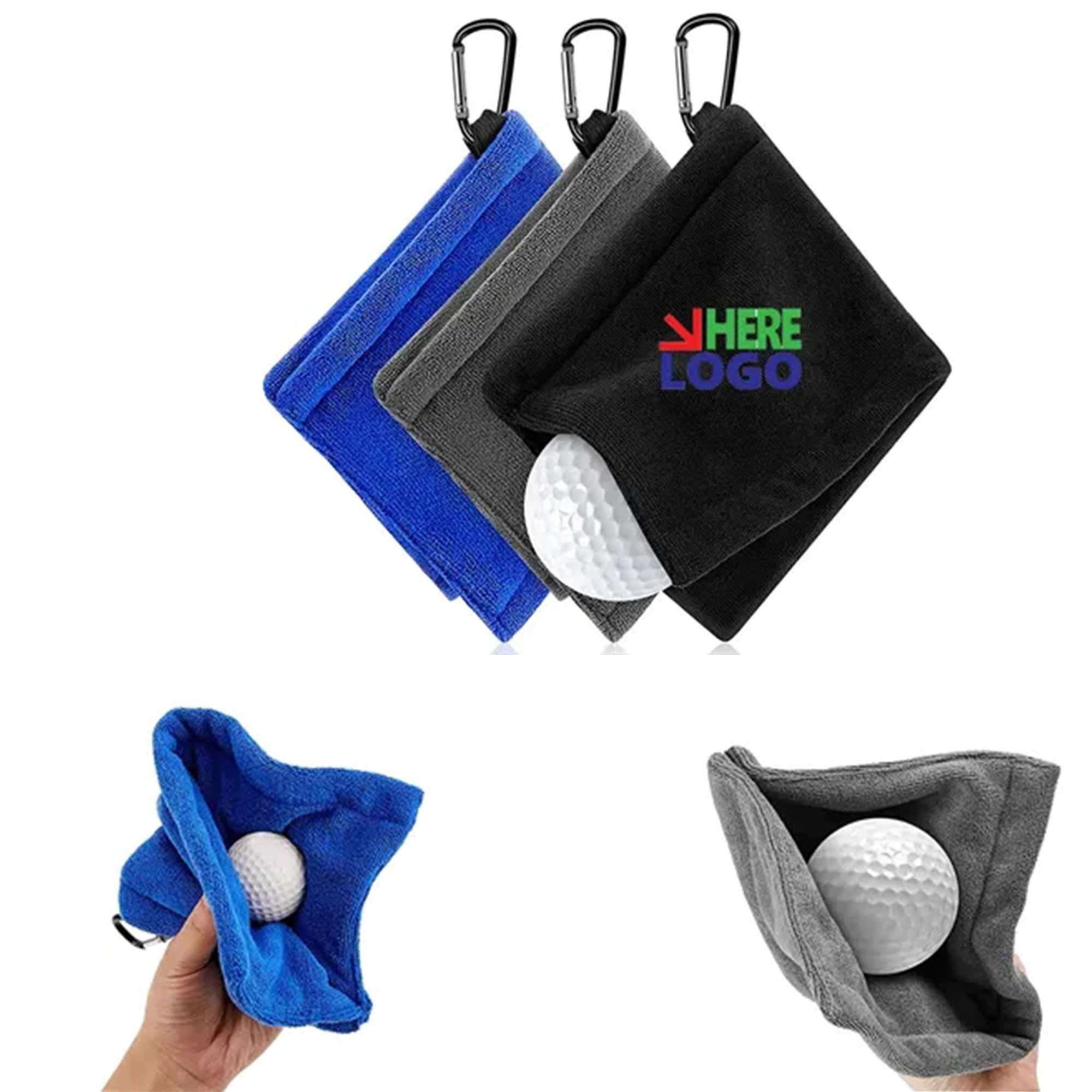 MOQ50 Golf Ball Towel with Clip 1