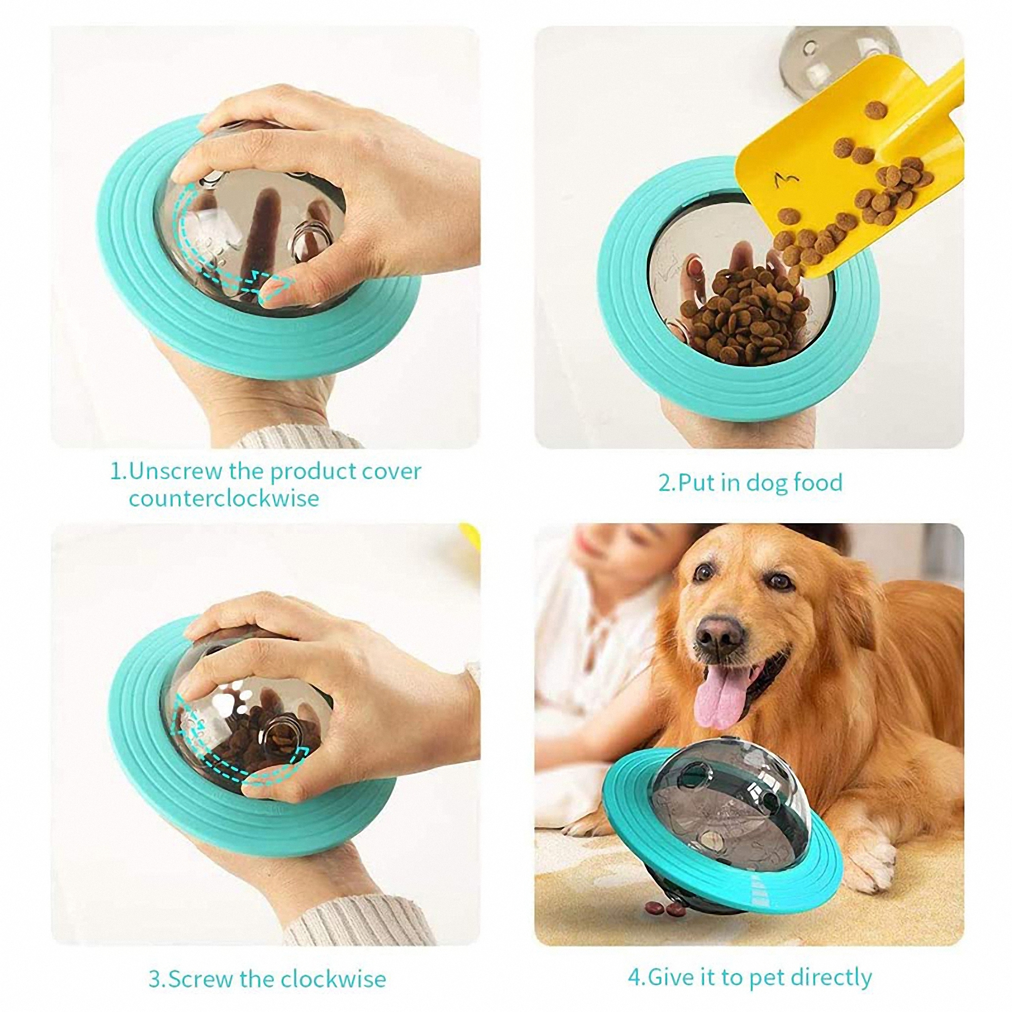Dog Food Dispenser Interactive Feeder Ball for Puppies 4