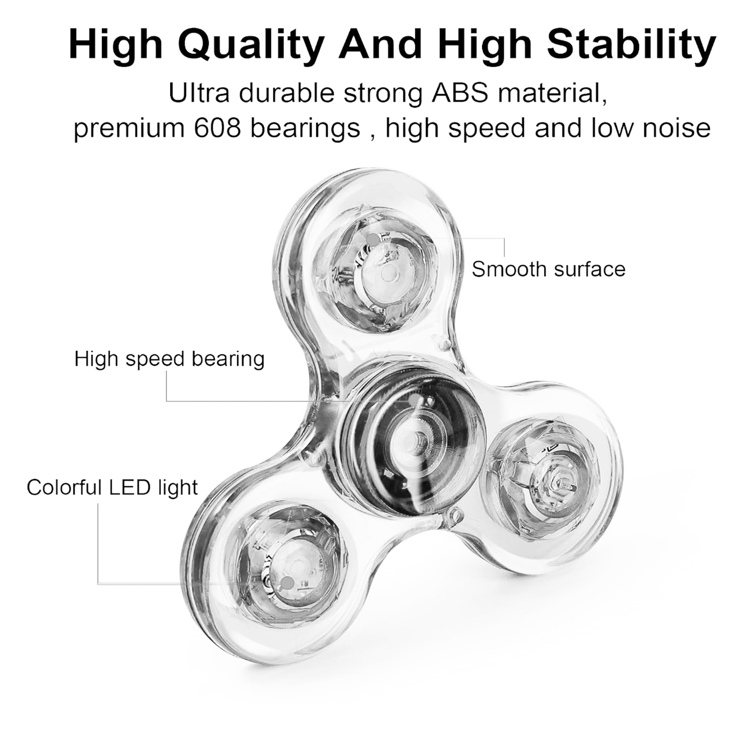 Clear LED Fidget Spinner 2