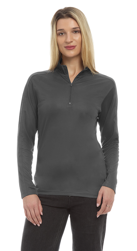 Ladies' Wicking L/S Solid Zip Pullover, custom hoodie or sweatshirt with logo imprint 23