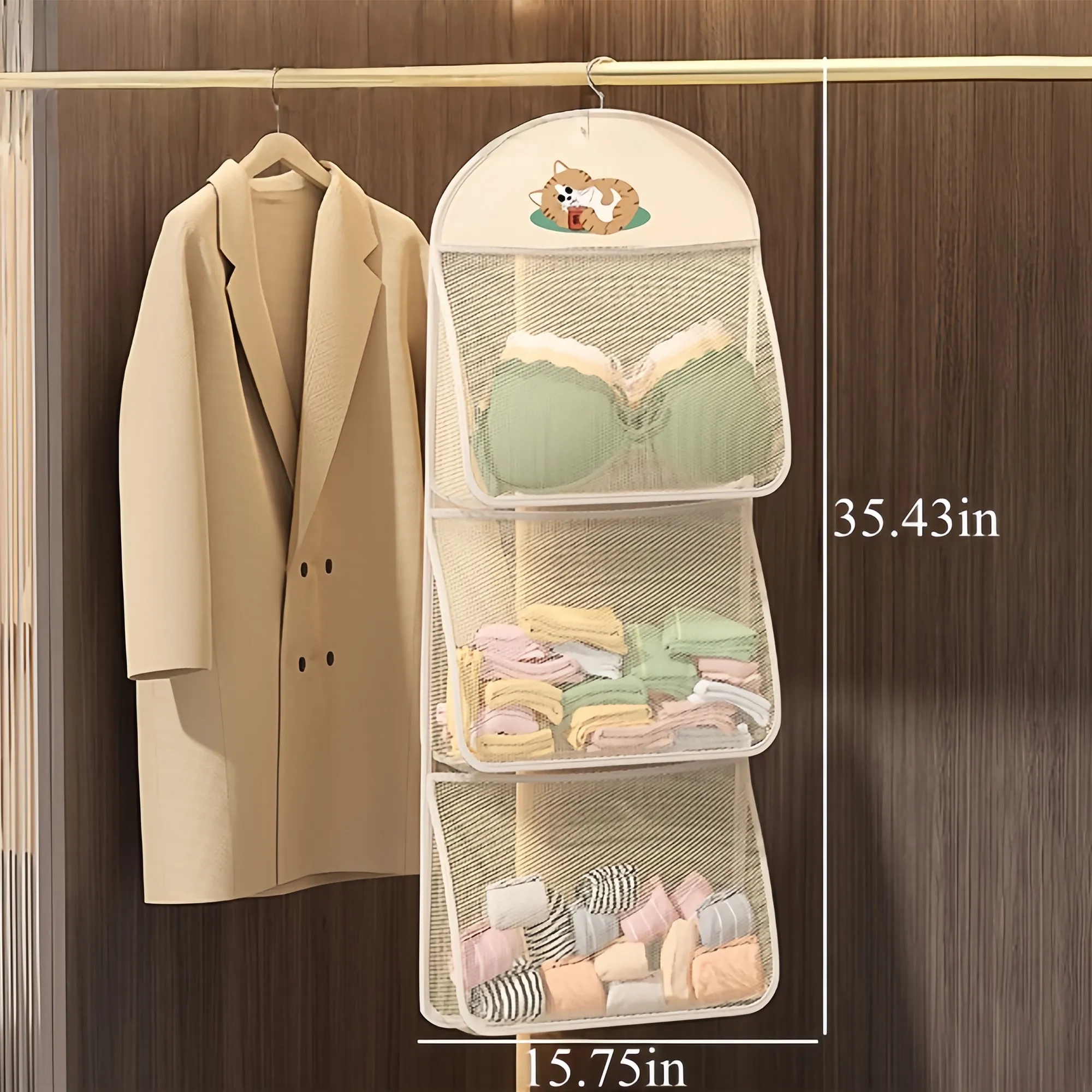 Multifunctional Mesh Hanging Storage Organizer For Underwear 4