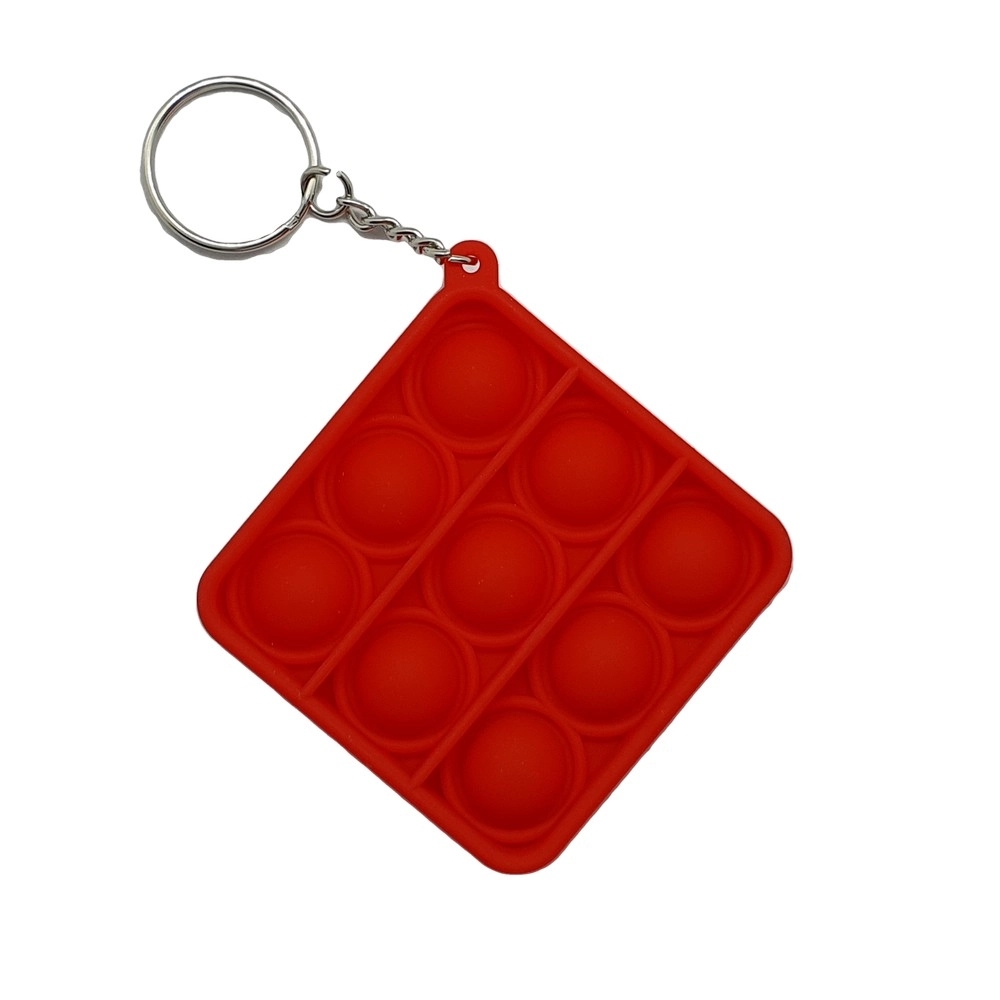 Mini Push Pop Bubble Fidget Toy Key Ring Square 4