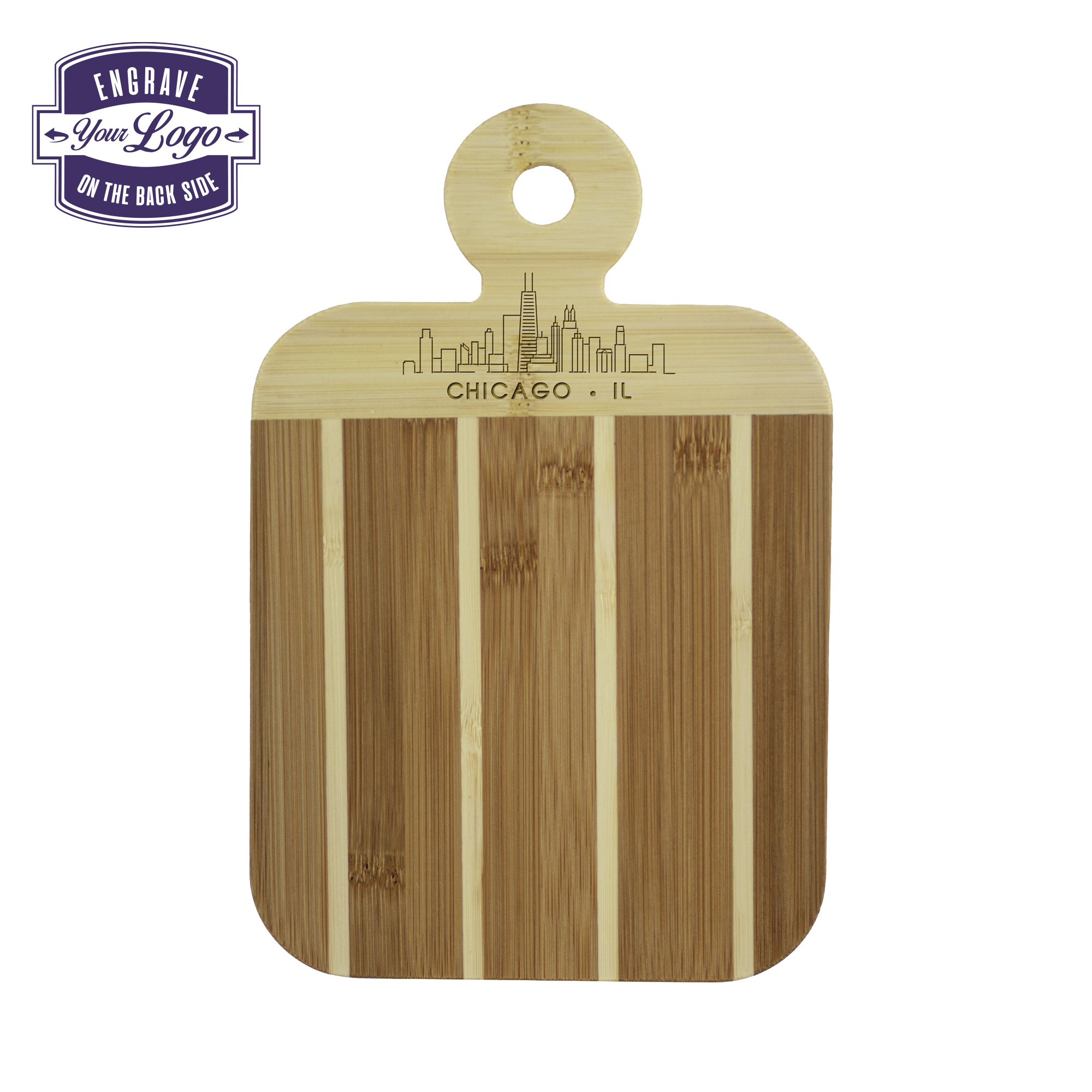 Striped Paddle City Skyline Board - Chicago