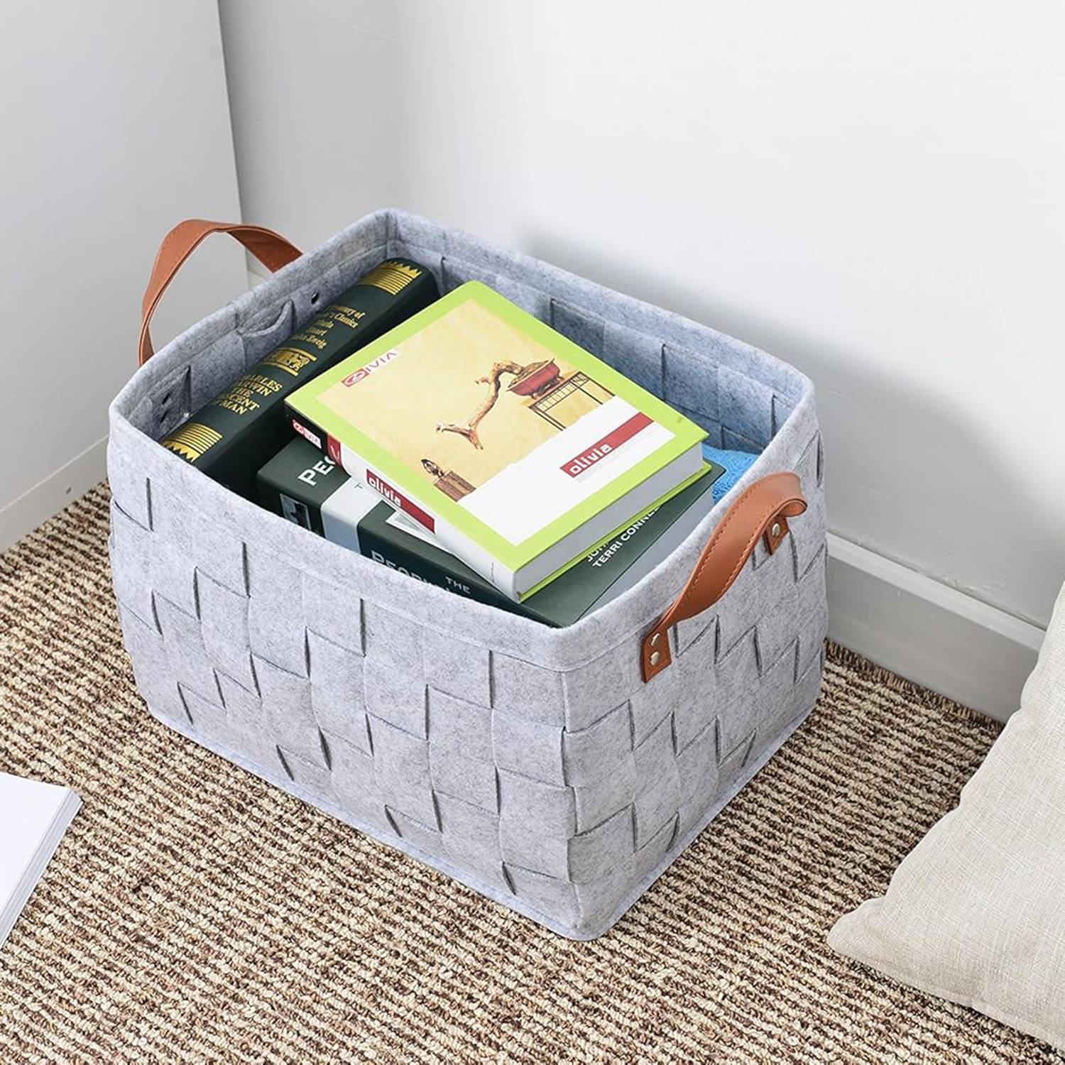 Foldable Handmade Rectangular Felt FabriStorage Box Cubes 2