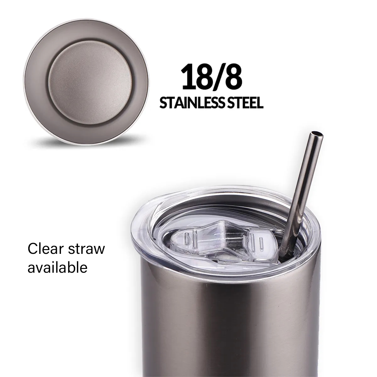 20 Oz. Tumbler with Lid and Straw Insulated Double Wall Cup 5