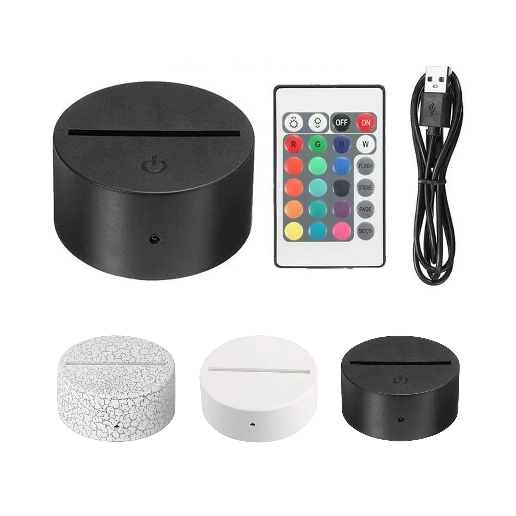 3D Night LED Lamp Base 16 Color 3