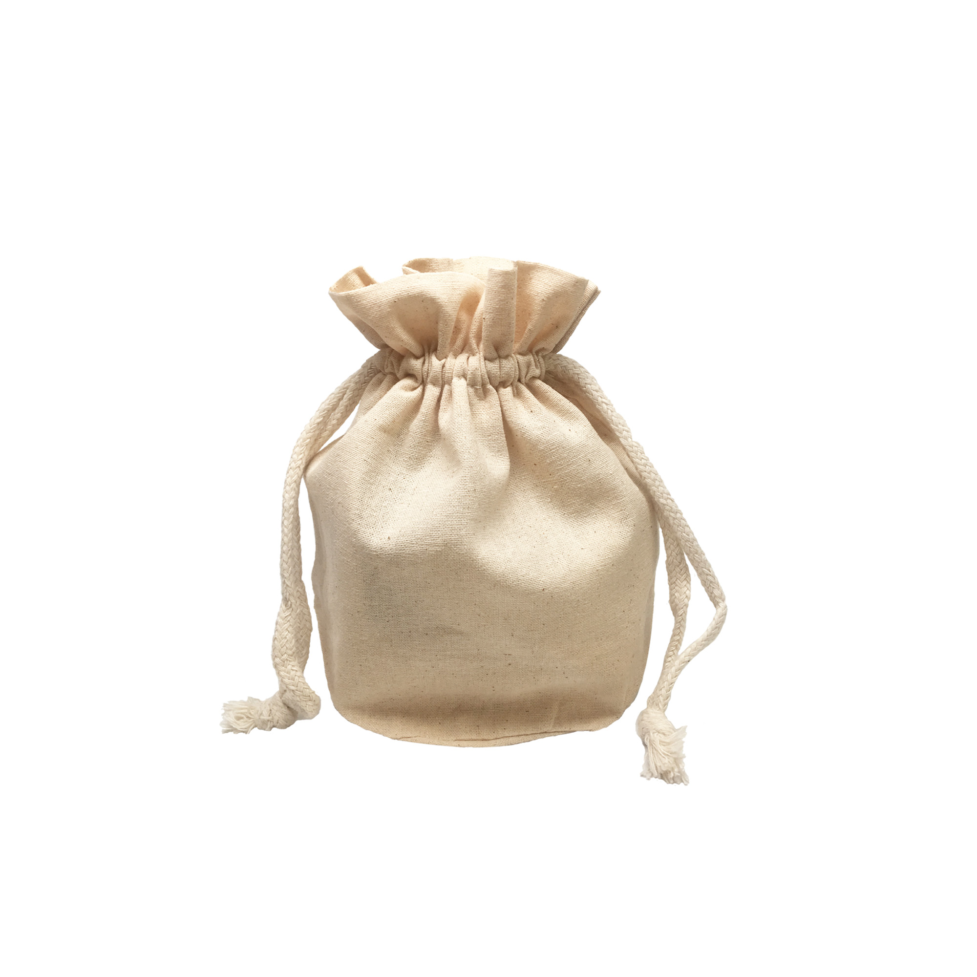 Medium Round Bottom Muslin Cotton Pouch 3