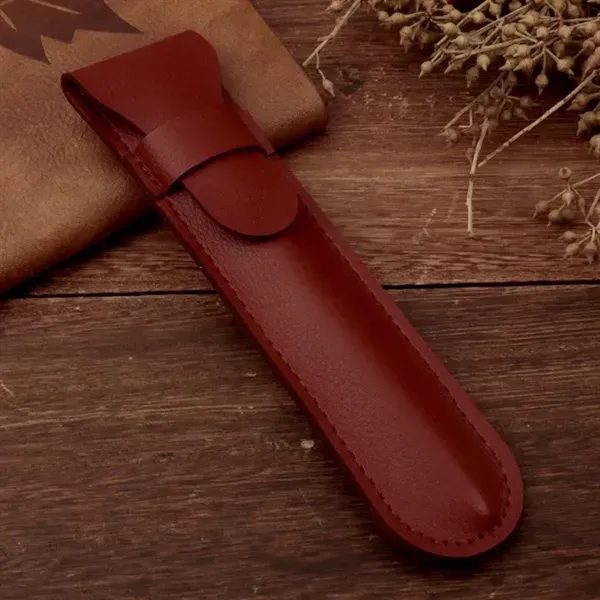 PU Leather Pen Holder - Standalone Flip Cover Organizer 5