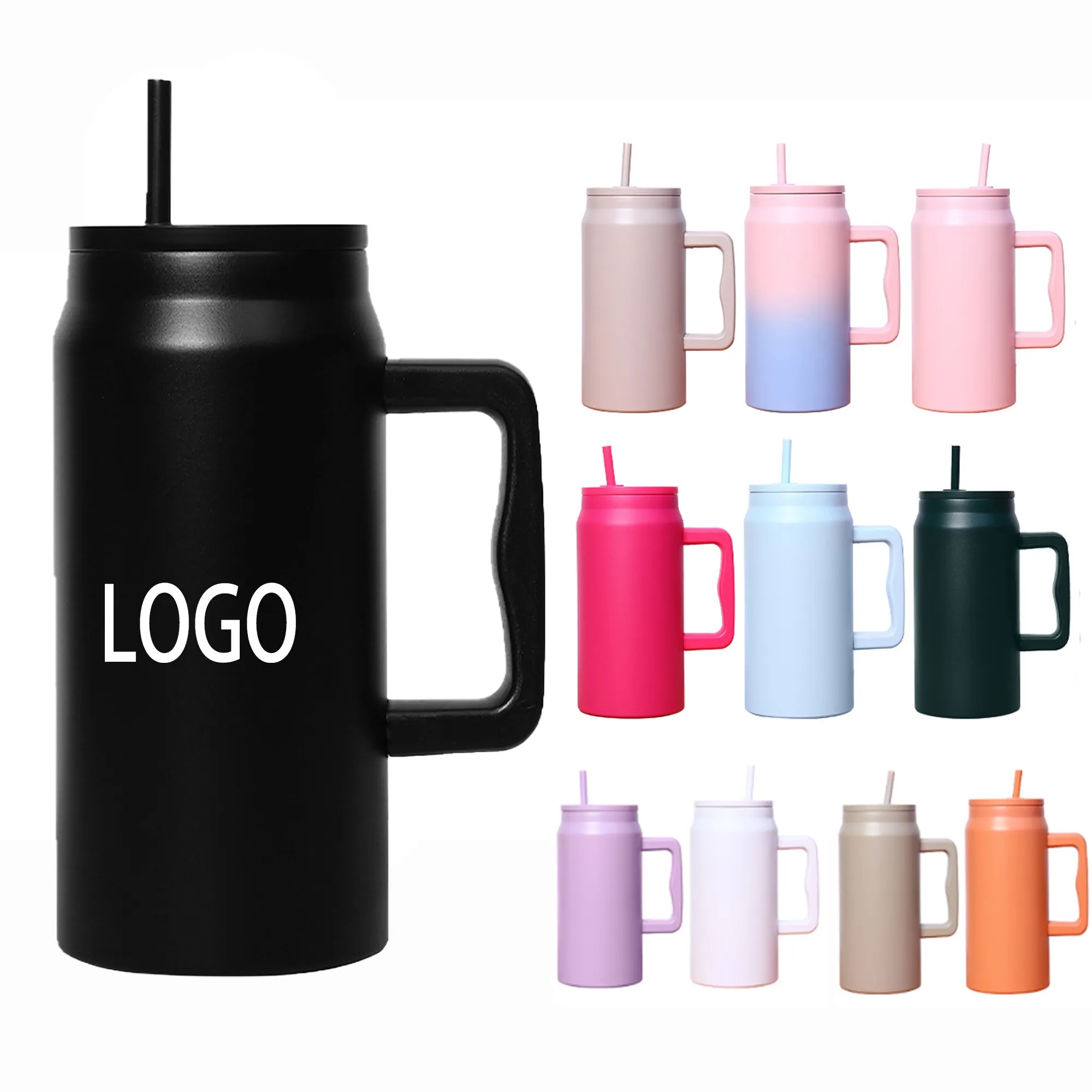 50oz Straw Lid Insulated Cup With Handle 1