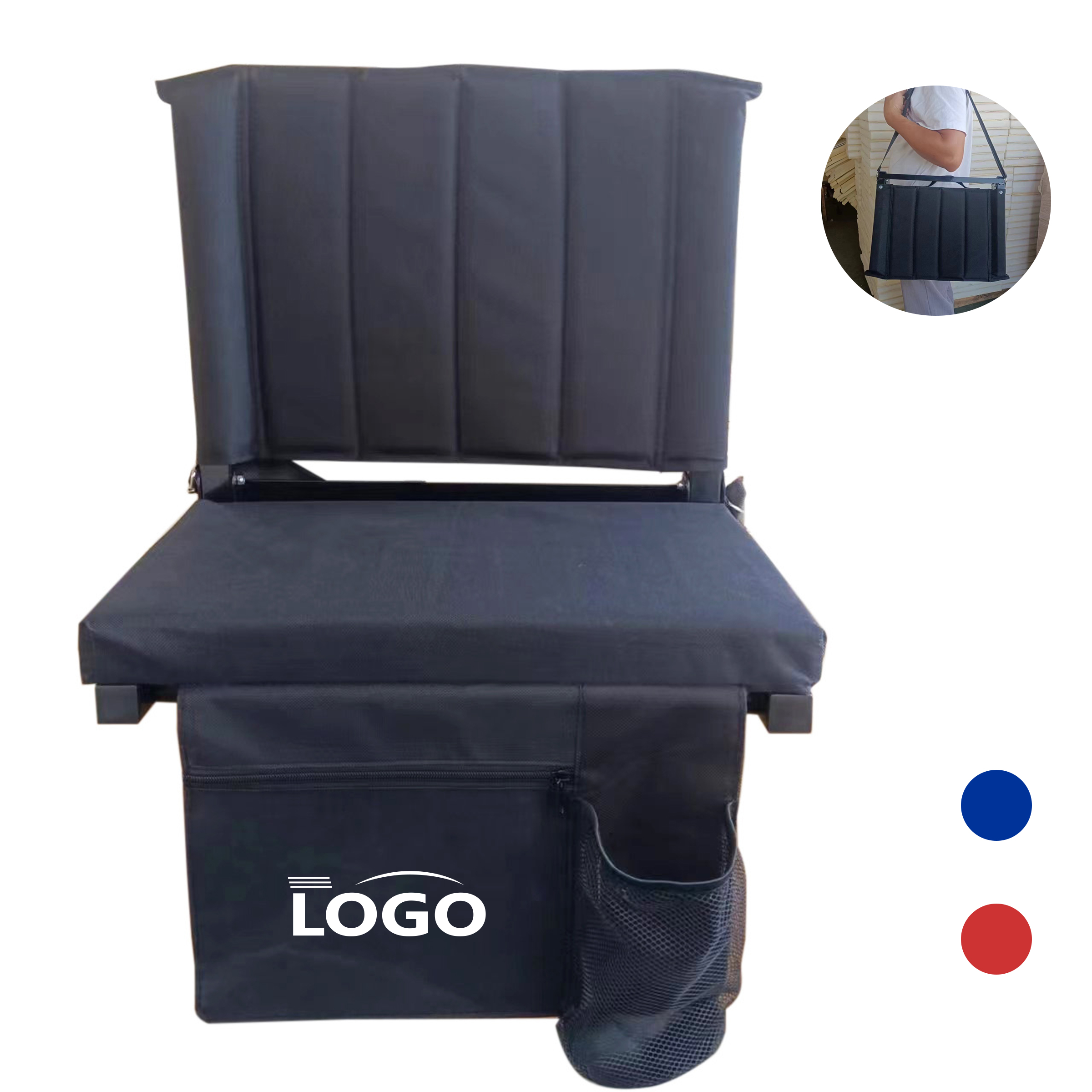 Portable Folding Stadium Chair with Backrest 4